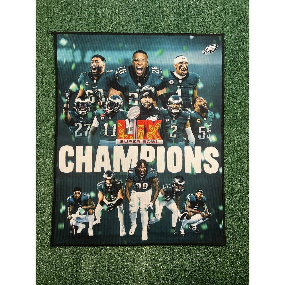 Philadelphia Eagles Super Bowl Champions NFL Football Rug Non Slip Back